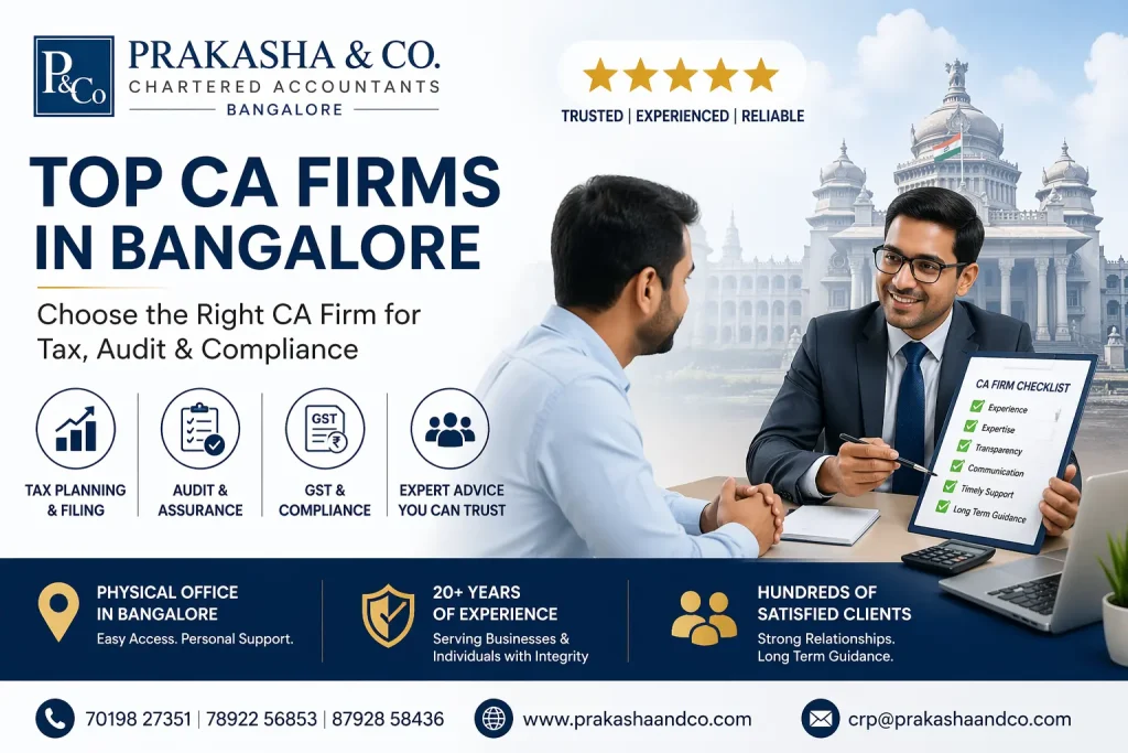 Top CA firms in Bangalore choosing the right chartered accountant firm
